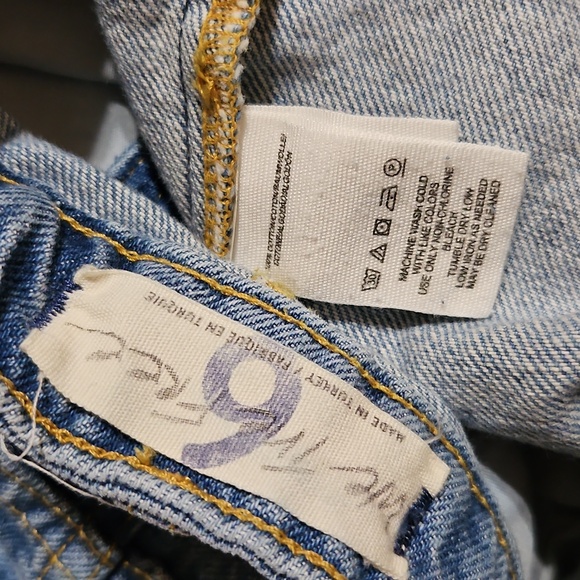 Free People We The Free Reworked Denim Midi Skirt Button Fly Distressed Blue - Picture 3 of 3